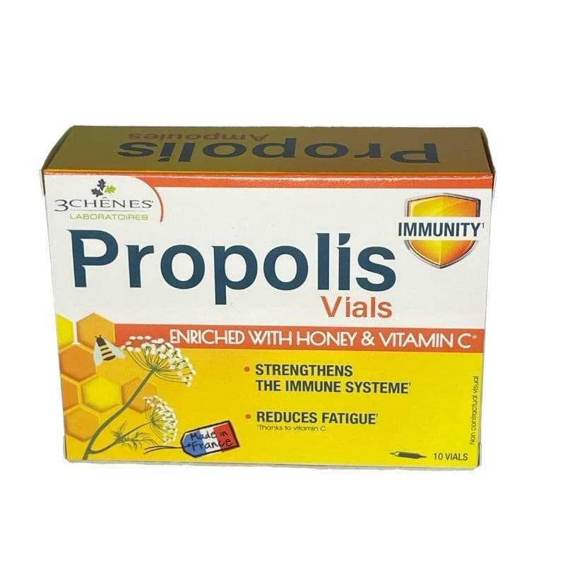 3 CHENES Propolis Ampoules - Système Immunitaire Renforcé & Fatigue Réduite - 10 Ampoules